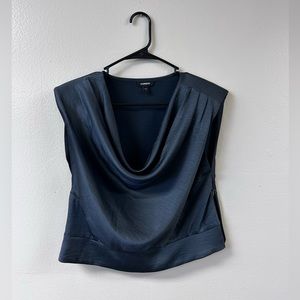 Express lg sleeveless blouse cowl neck gray